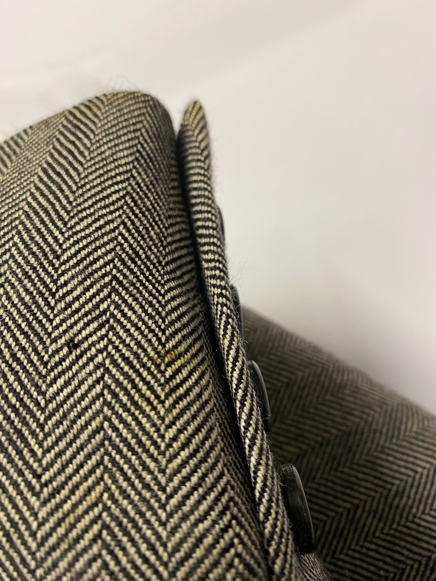 Aquascutum Black and White Herringbone Wool Jacket 10