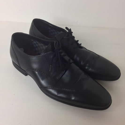 Lambretta Black Leather Lace Up Wing Tip Formal Shoes Size 10 UK (44 EU)