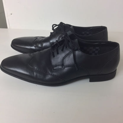 Lambretta Black Leather Lace Up Wing Tip Formal Shoes Size 10 UK (44 EU)