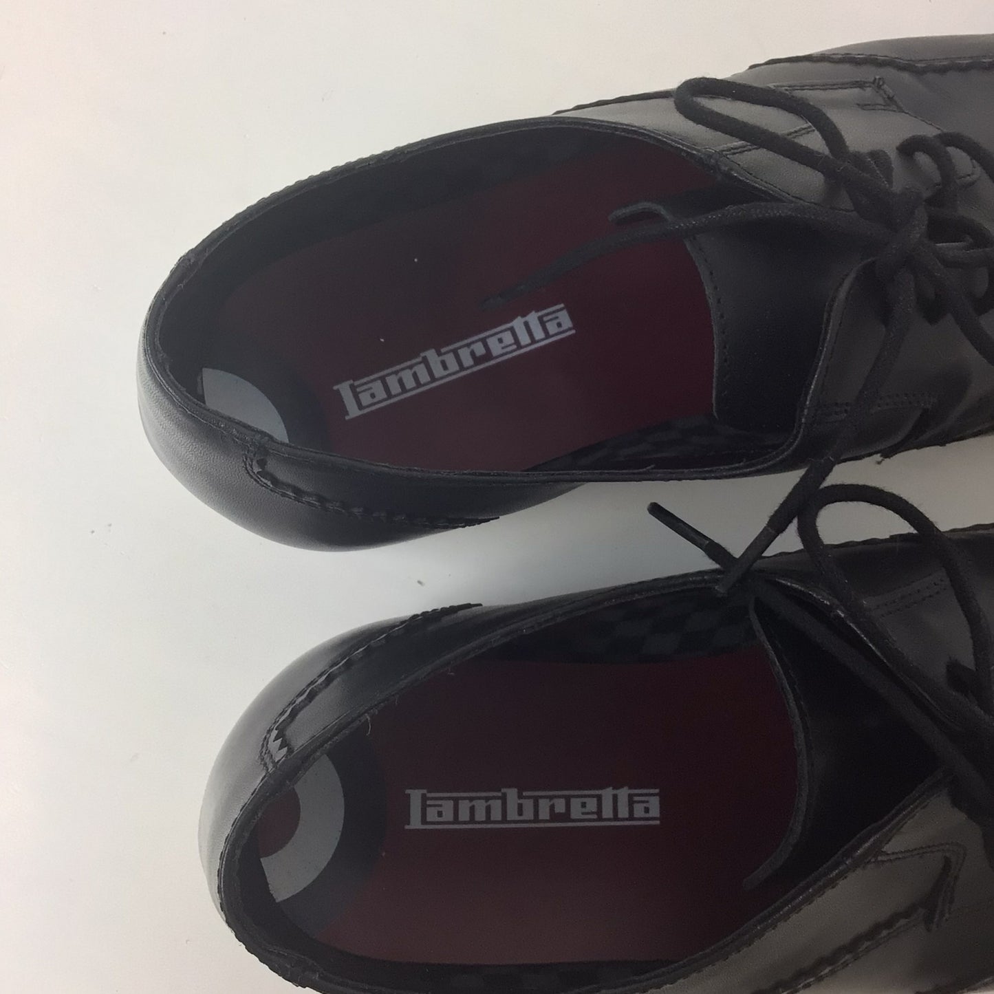 Lambretta Black Leather Lace Up Wing Tip Formal Shoes Size 10 UK (44 EU)