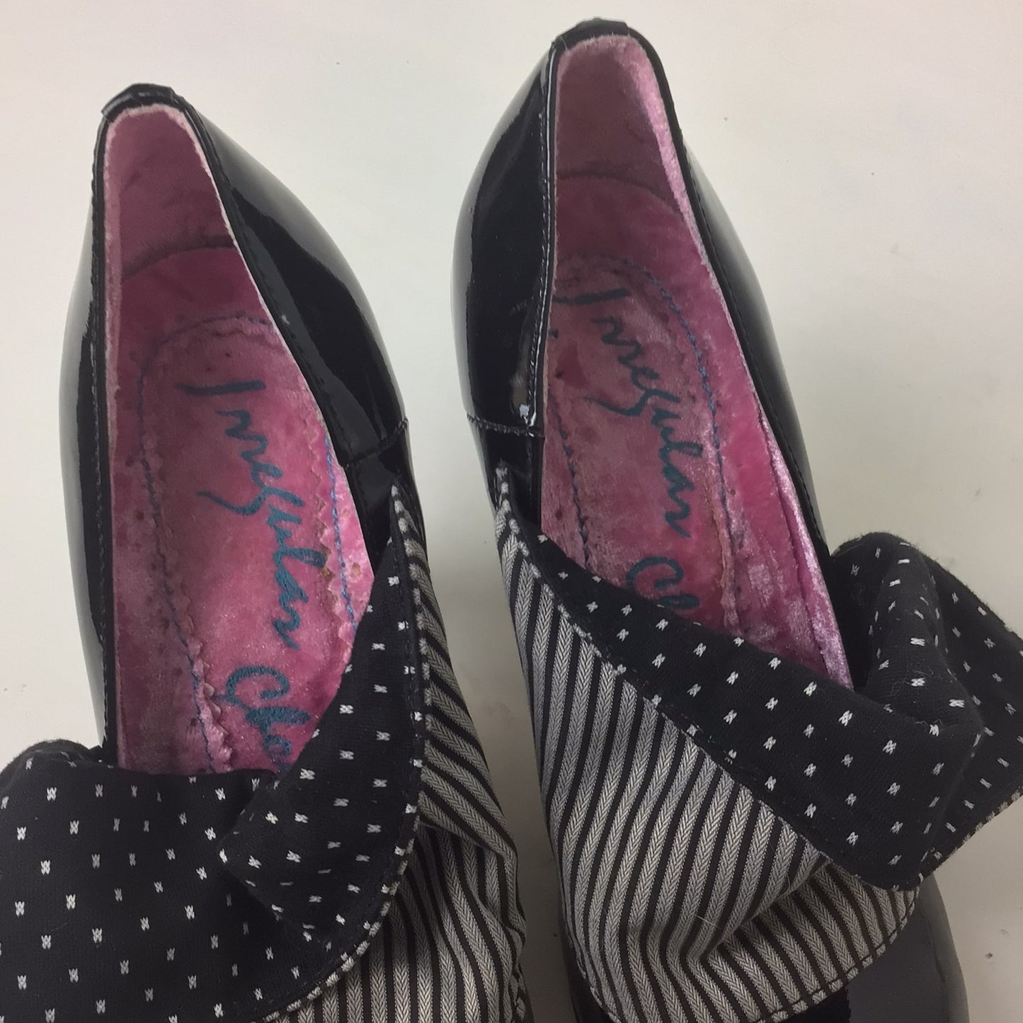 Irregular Choice Black Patent Leather Flick Flack Mutiny Heels Size 3 UK (36 EU)