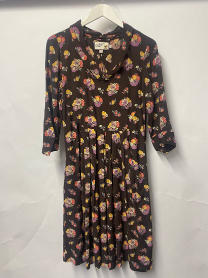 Cath Kidston Brown and Floral Mid Length Dress 12