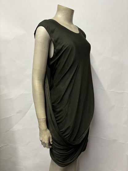 Helmut Lang Olive Green Silk Lined Dress 6