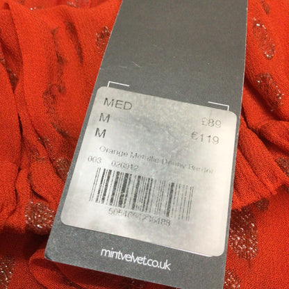 BNWT Mint Velvet Orange Metallic Dobby Boho Bardot Top & Maxi Skirt Size M