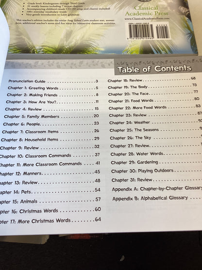 Song School Latin Teachers Edition  and CD Amy Rehn