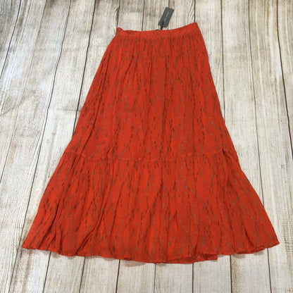 BNWT Mint Velvet Orange Metallic Dobby Boho Bardot Top & Maxi Skirt Size M