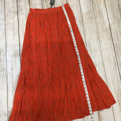 BNWT Mint Velvet Orange Metallic Dobby Boho Bardot Top & Maxi Skirt Size M