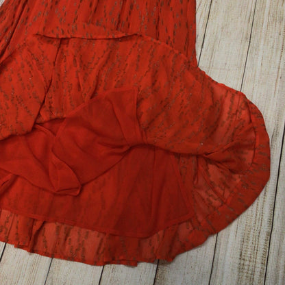 BNWT Mint Velvet Orange Metallic Dobby Boho Bardot Top & Maxi Skirt Size M