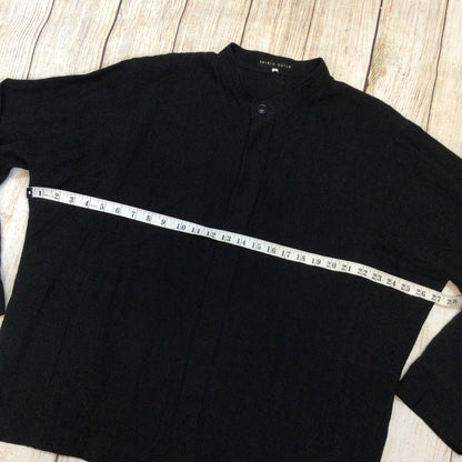 Shirin Guild Black 100% Linen Button Up Shirt Jacket Size L