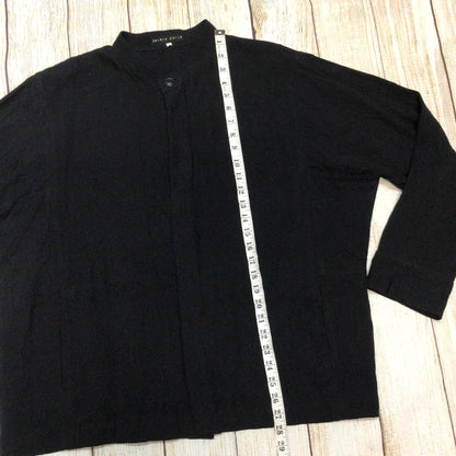 Shirin Guild Black 100% Linen Button Up Shirt Jacket Size L