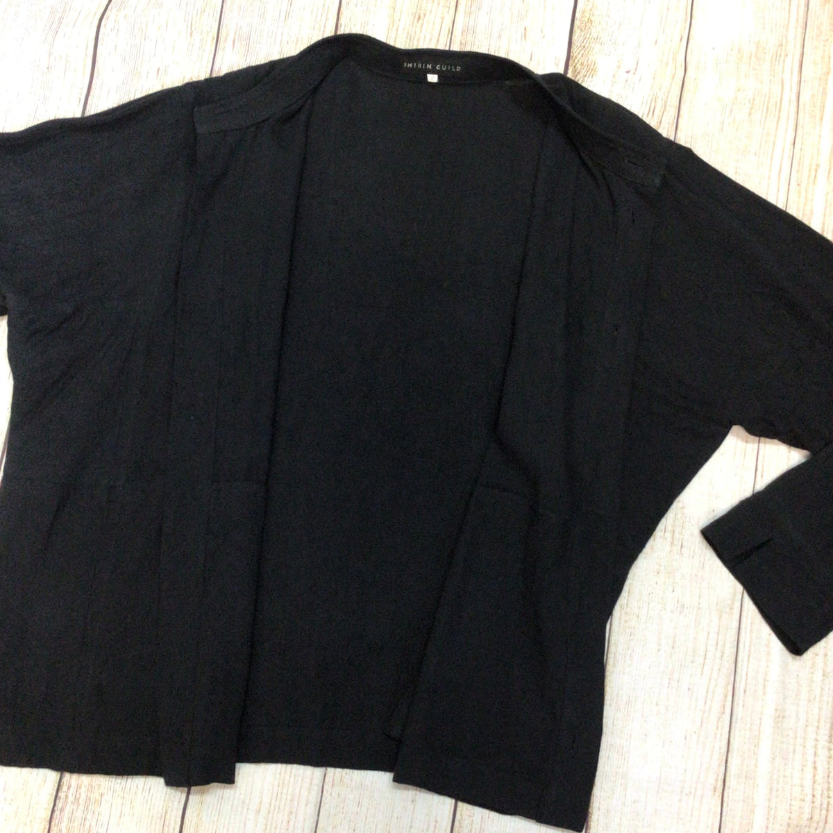 Shirin Guild Black 100% Linen Button Up Shirt Jacket Size L
