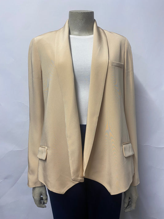 Haute Hippie Beige Silk Blazer 10