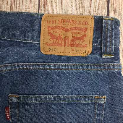 Levi's 511 Blue Jeans 100% Cotton Size W31 L32