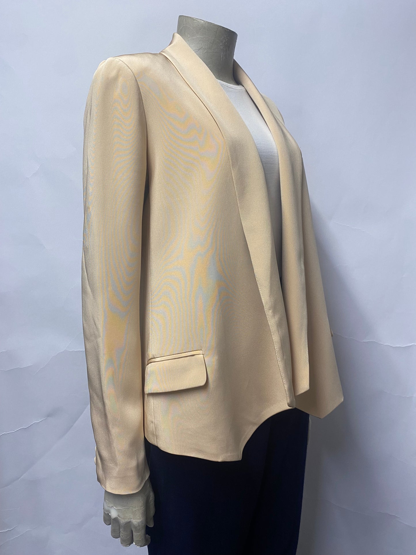 Haute Hippie Beige Silk Blazer 10