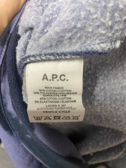 A.P.C Navy and Blue Cotton Blend Cloud Sweatshirt XS