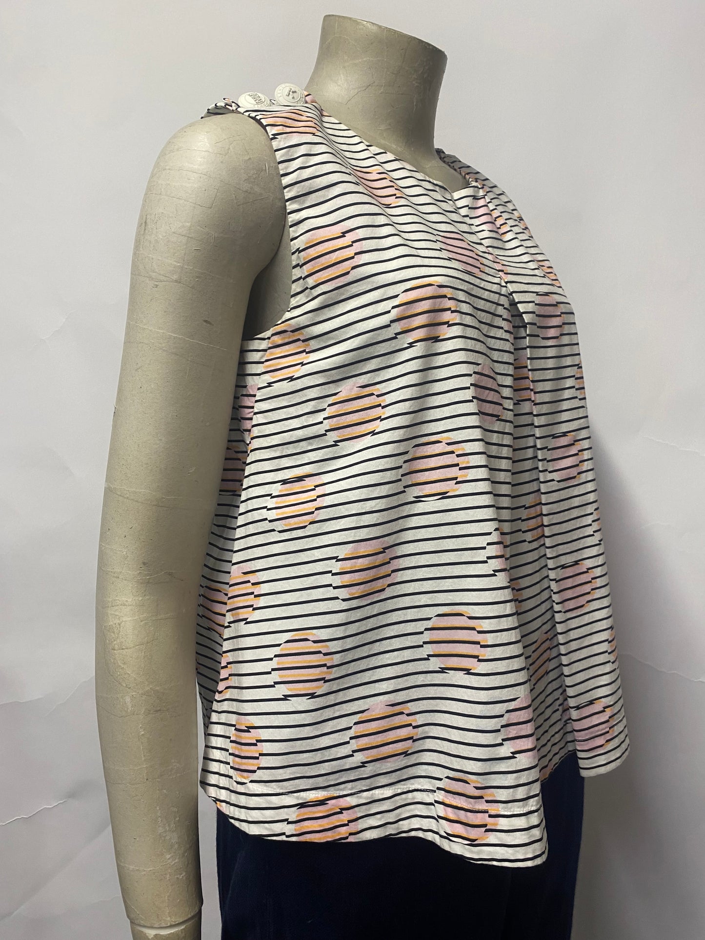 Kenzo Multicoloured Cotton Polka Dot and Striped Top 10