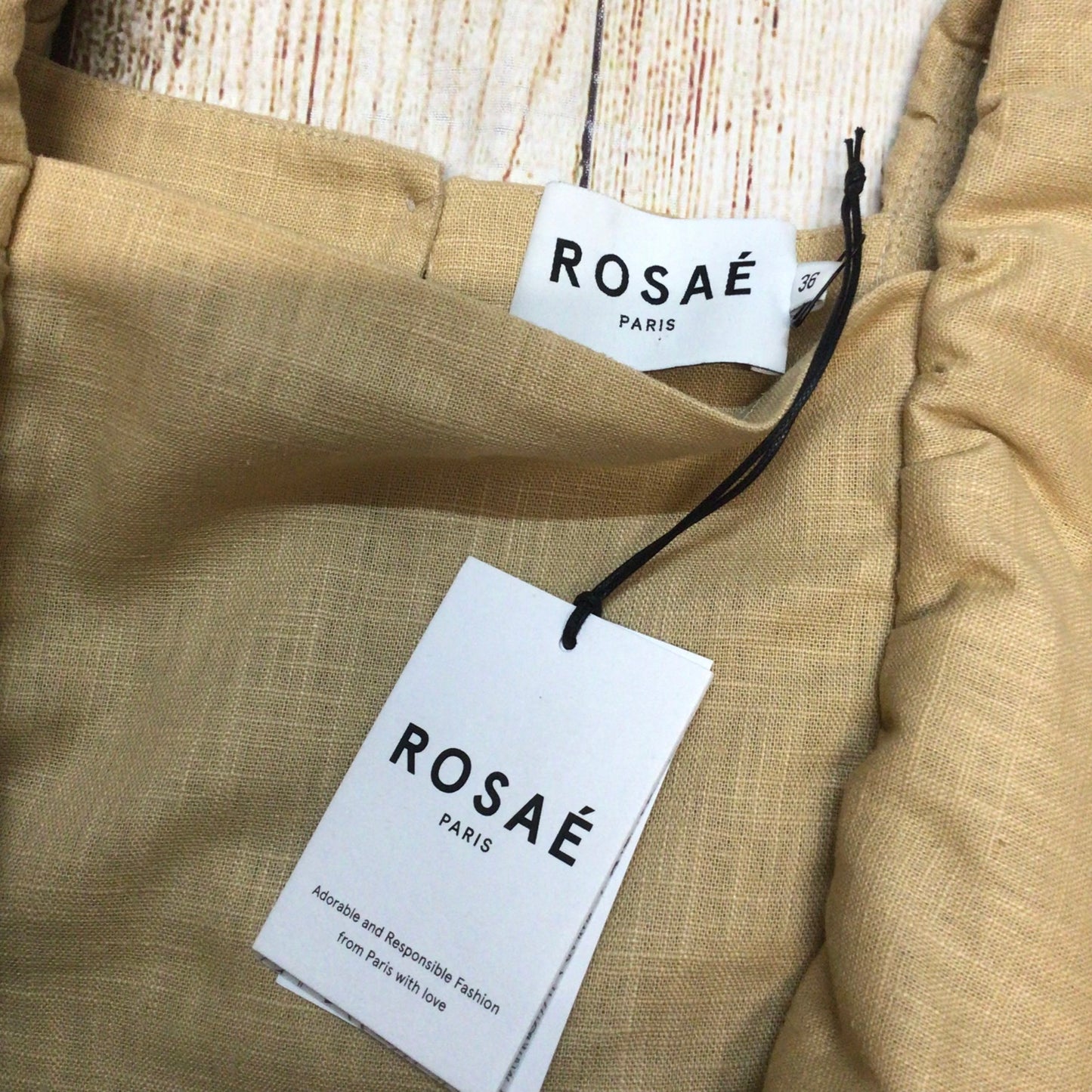 BNWT Rosaé Paris Biscuit Beige 100% Linen Sleeveless Top Size 36 (on label)