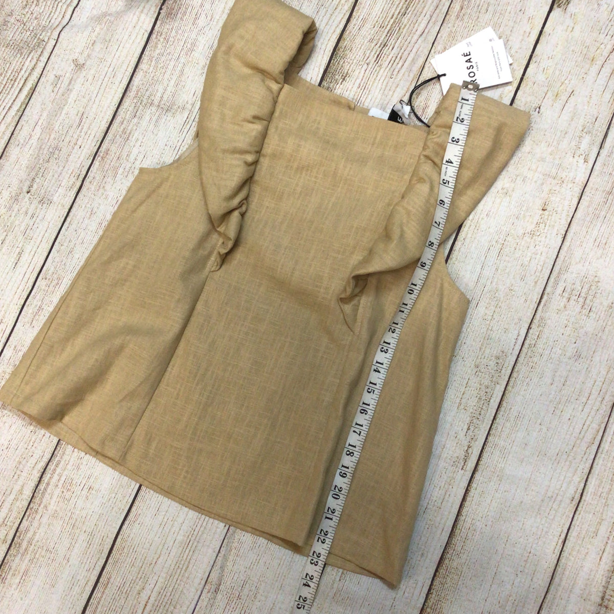 BNWT Rosaé Paris Biscuit Beige 100% Linen Sleeveless Top Size 36 (on label)