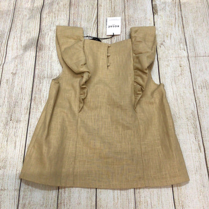 BNWT Rosaé Paris Biscuit Beige 100% Linen Sleeveless Top Size 36 (on label)