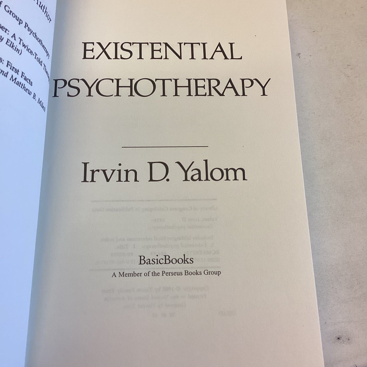 Existential Psychotherapy Irvin D Yalom
