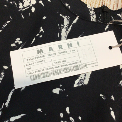 BNWT Marni Black & White Abstract Print 100% Silk Top Size 40 (on label)