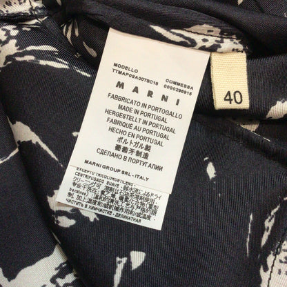 BNWT Marni Black & White Abstract Print 100% Silk Top Size 40 (on label)