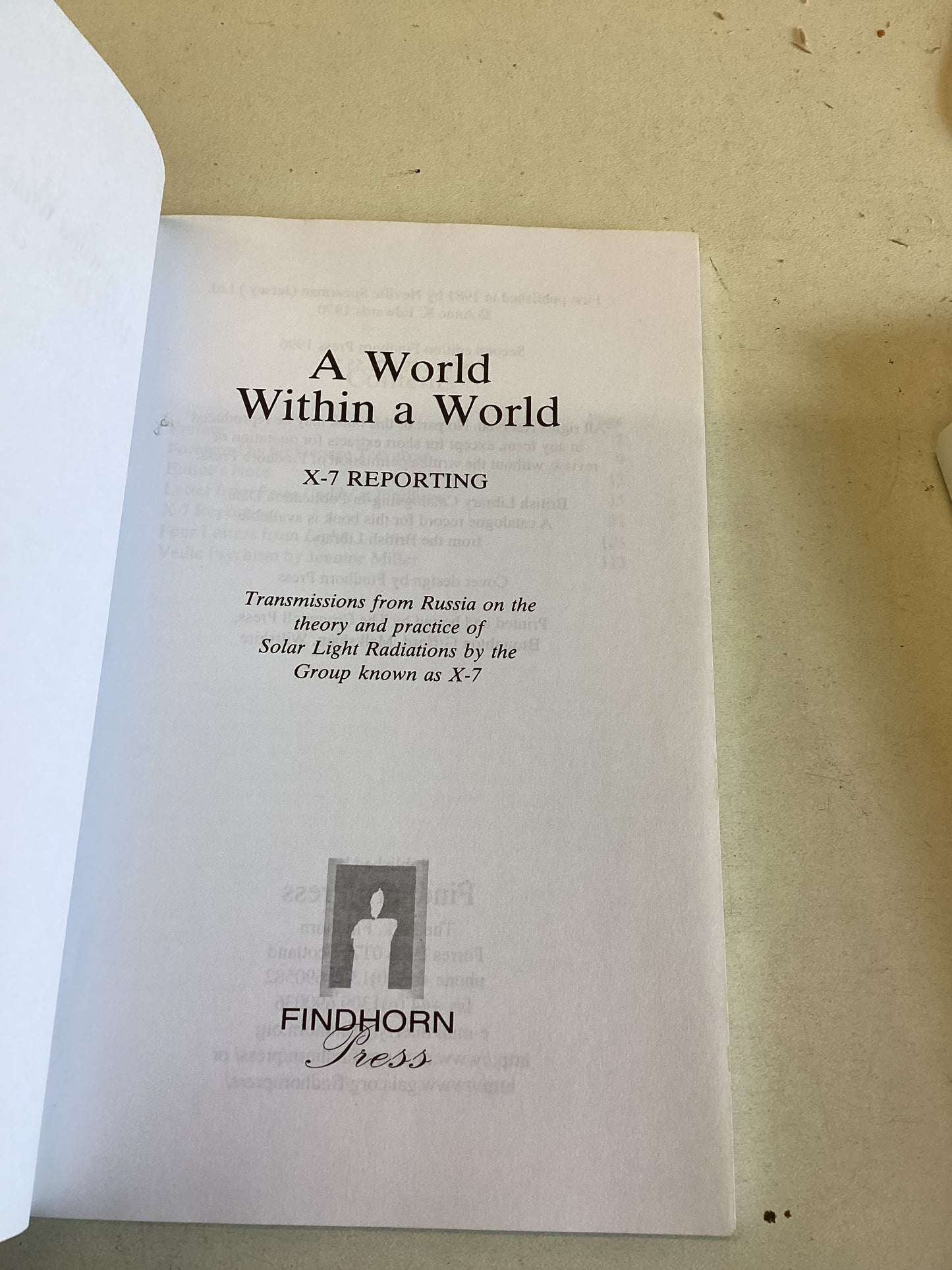 A World Within A World X-7 Reporting