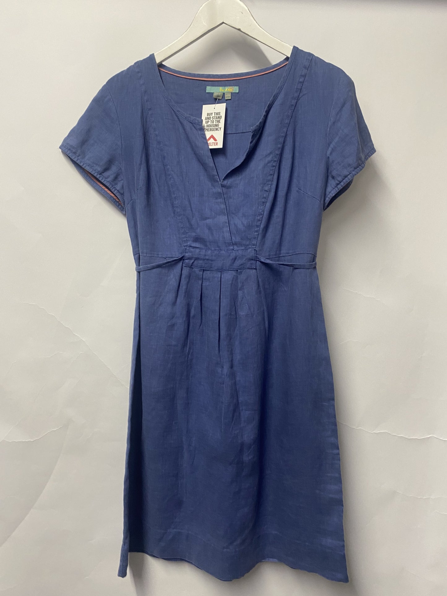 Boden Blue 100% Linen Summer Dress 12R