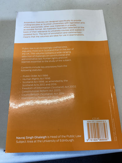 Avizandum Statues On Scots Public Law 3rd Edition Navraj Singh Ghaleigh