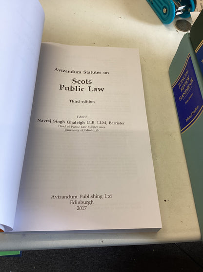 Avizandum Statues On Scots Public Law 3rd Edition Navraj Singh Ghaleigh