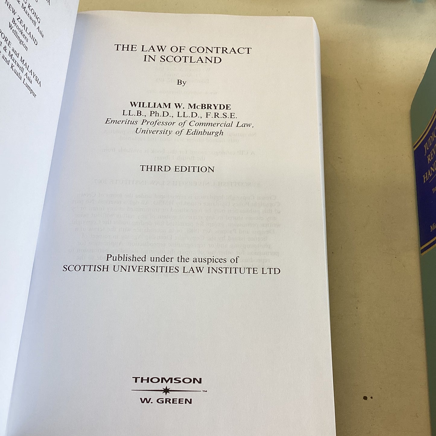 The Law of Contract In Scotland Third Edition William W McBryde