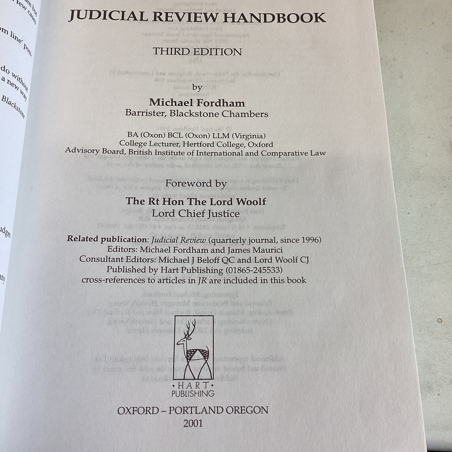 Judicial Review Handbook Third Edition Michael Fordham