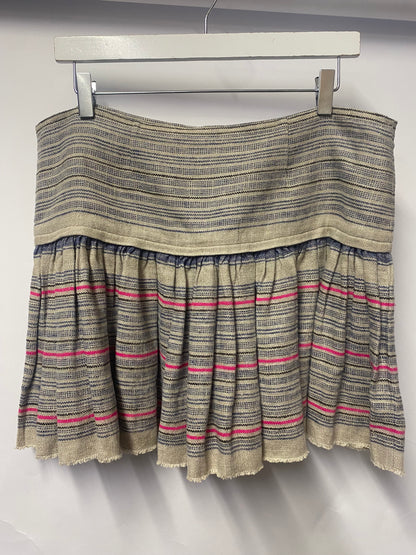 Isabel Marant Grey, Blue and Pink Striped Mini Skirt Large