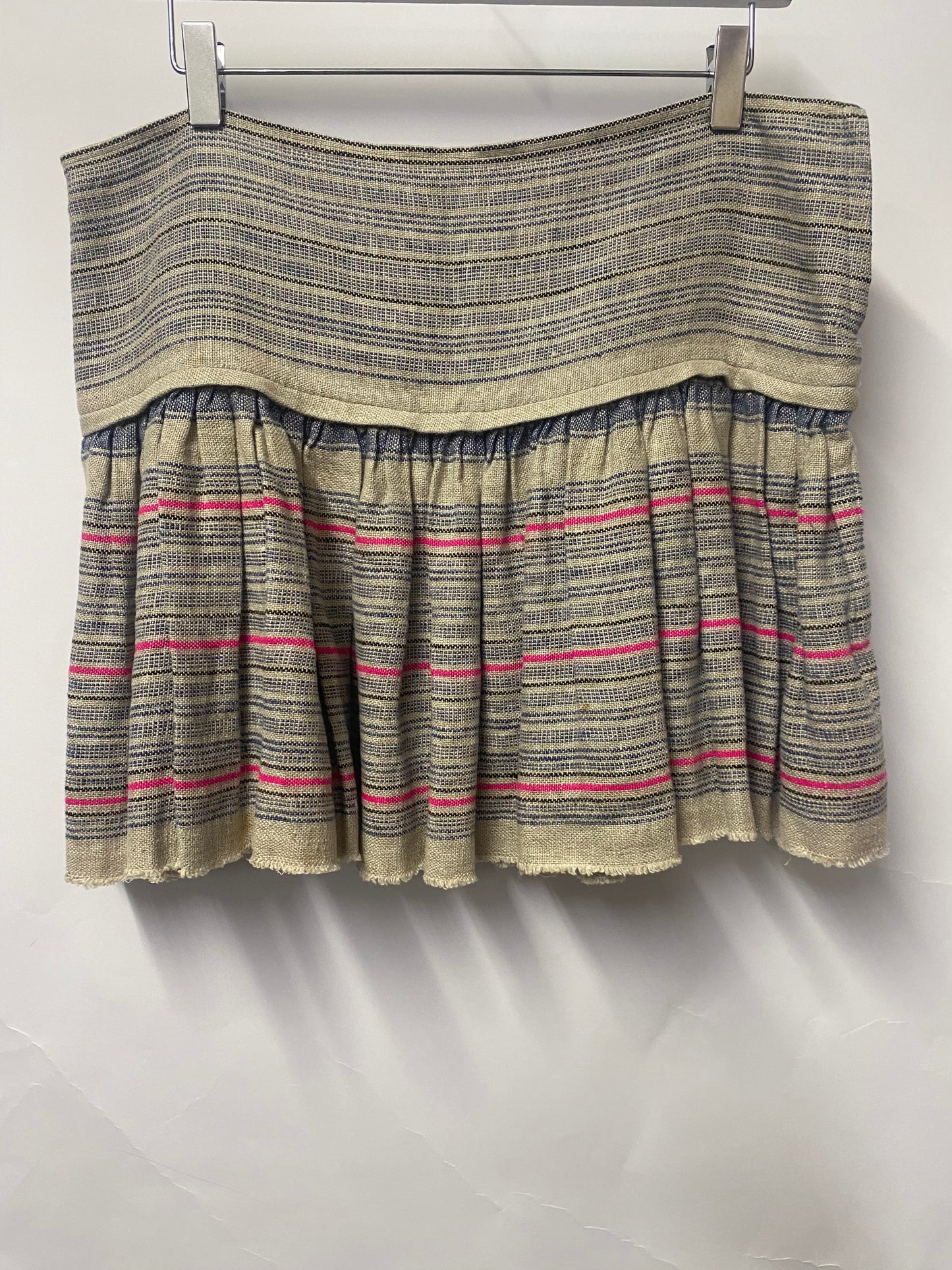 Isabel Marant Grey, Blue and Pink Striped Mini Skirt Large