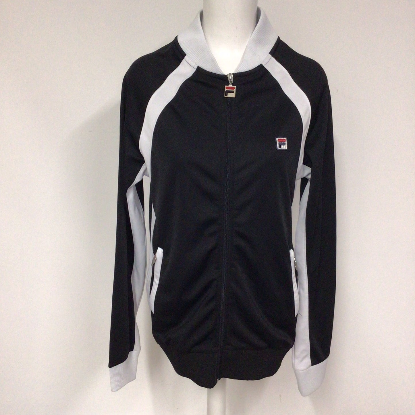 Vintage Fila Black & White Full Zip Jumper Size S