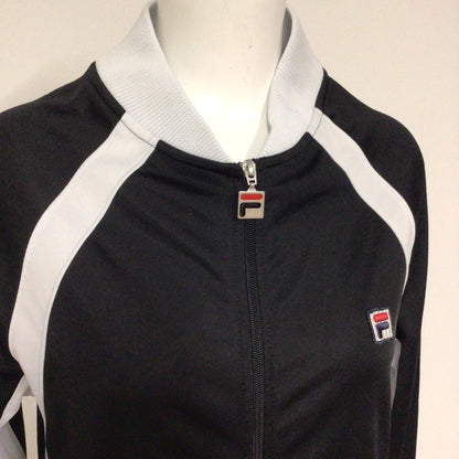 Vintage Fila Black & White Full Zip Jumper Size S