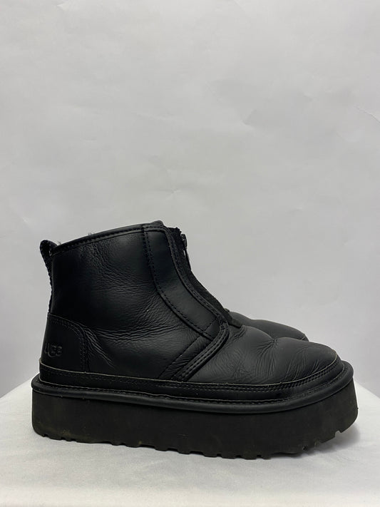 Ugg Black Neumel Leather Platform Zip Up Boot 5