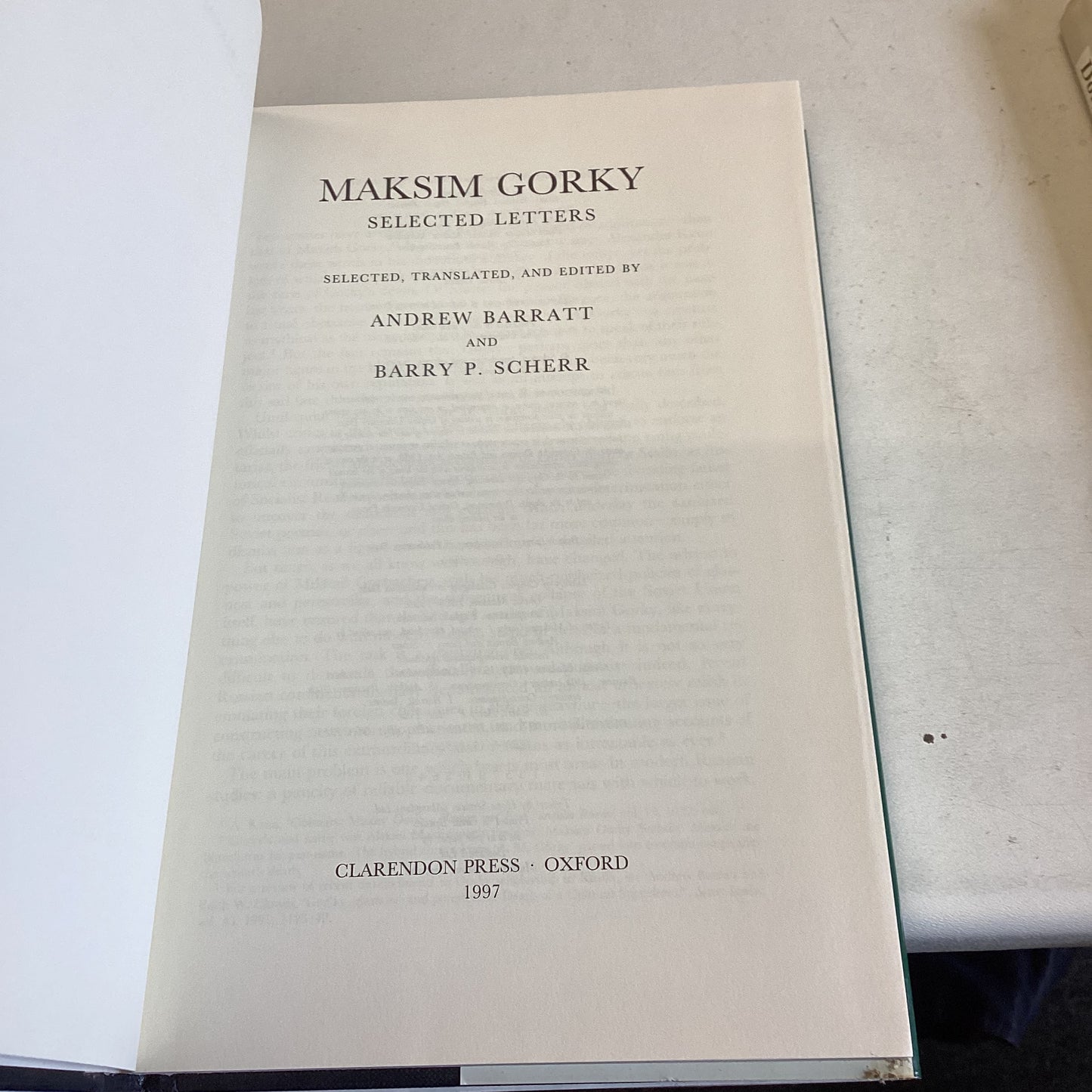 Maksim Gorky Selected Letters Translated and Edited By Andrew Barratt and Barry P Scherr