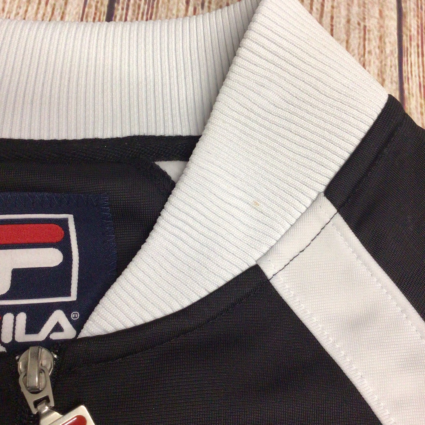 Vintage Fila Black & White Full Zip Jumper Size S