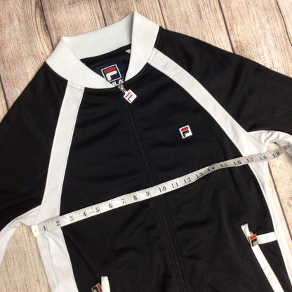 Vintage Fila Black & White Full Zip Jumper Size S