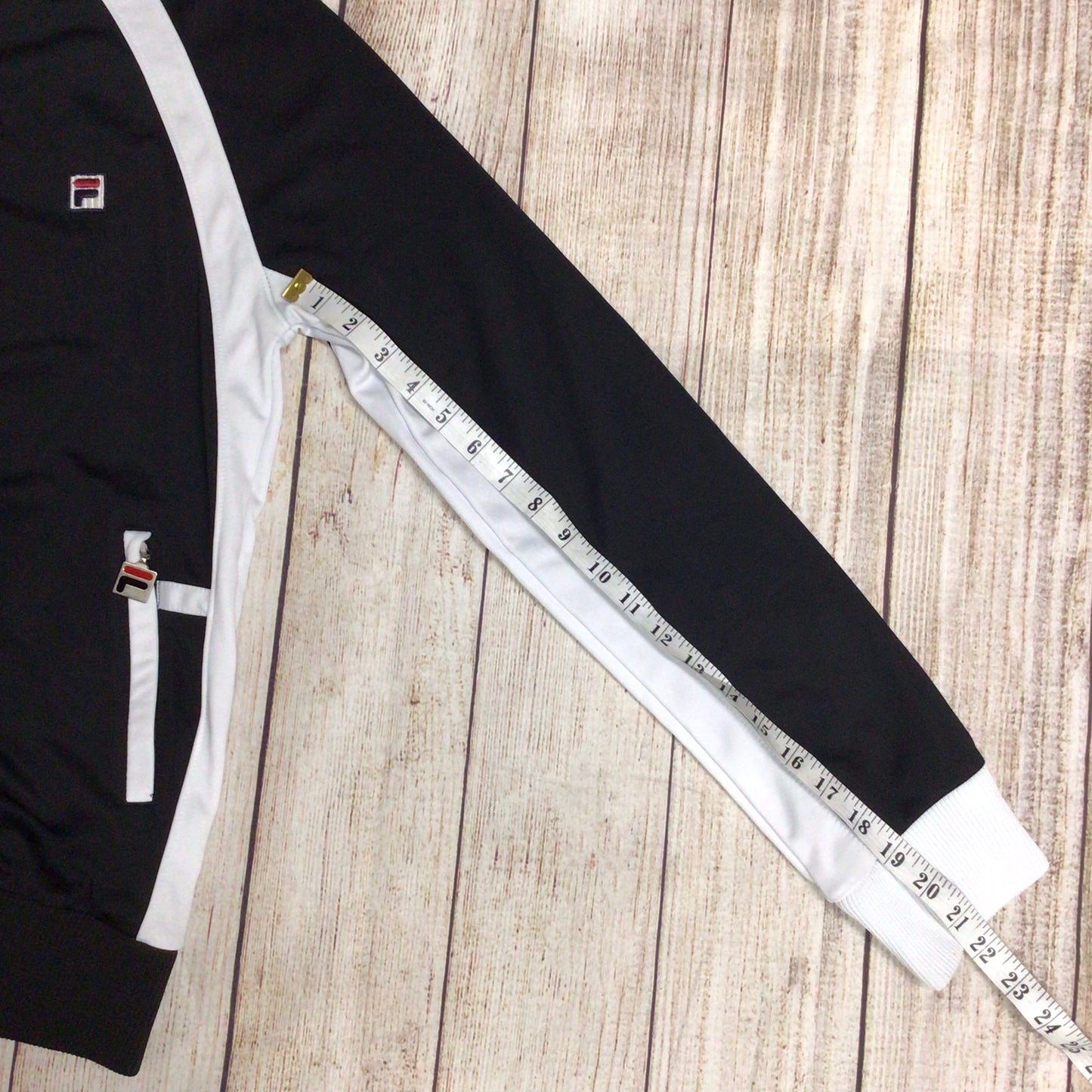 Vintage Fila Black & White Full Zip Jumper Size S