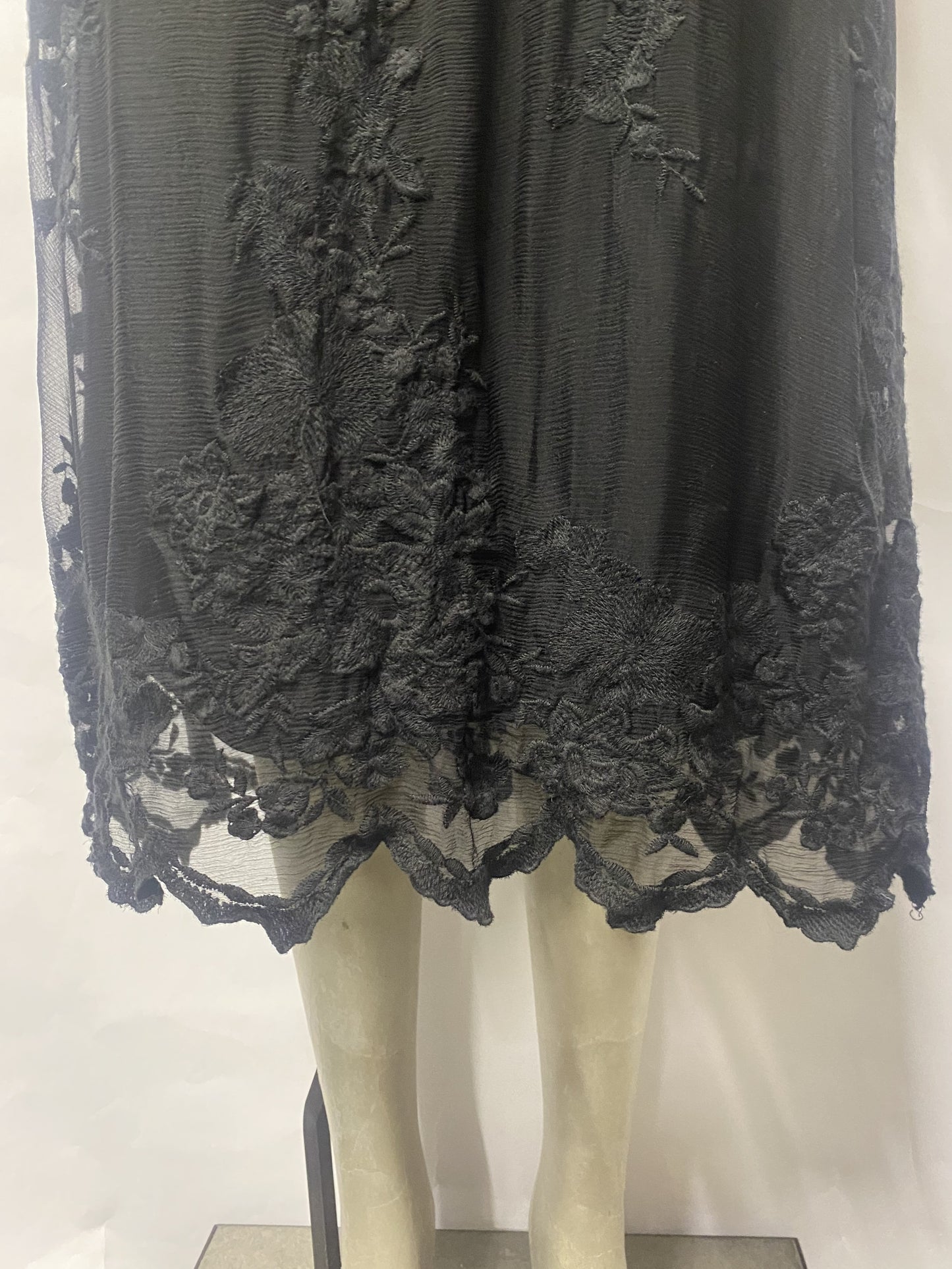 Twinset Black Lace Overlay Mid Length Dress Medium