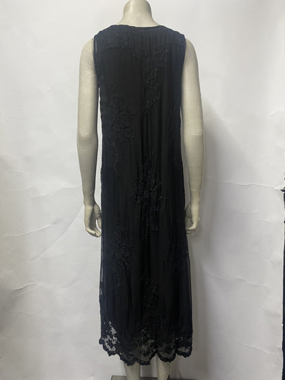 Twinset Black Lace Overlay Mid Length Dress Medium