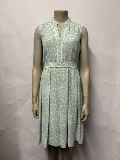 Hobbs Green and White Alma Dress UK 8