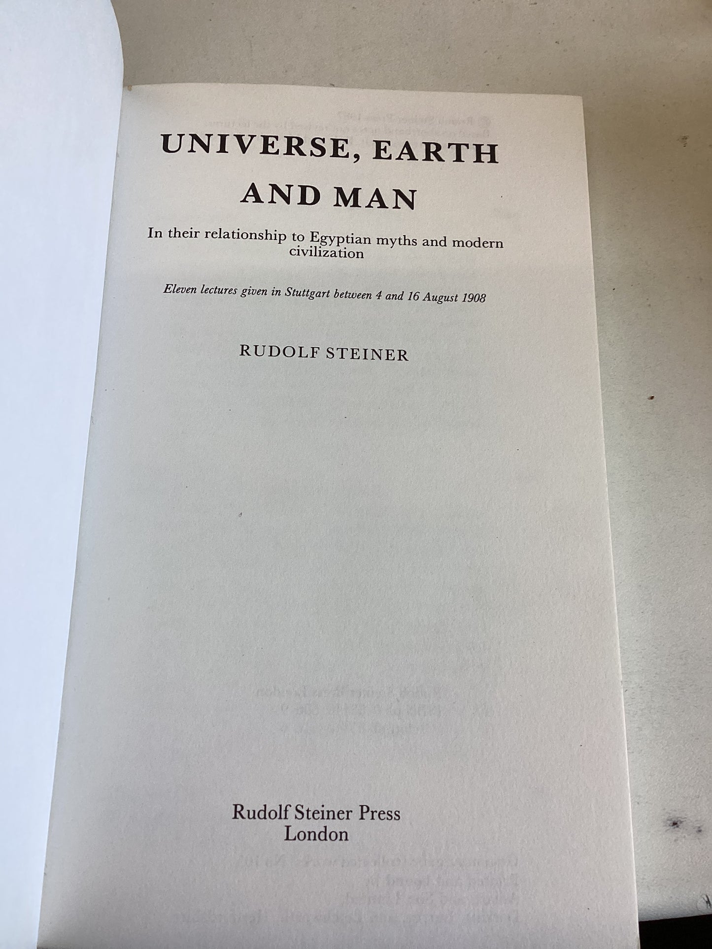 Universe Earth and Man Rudolf Steiner
