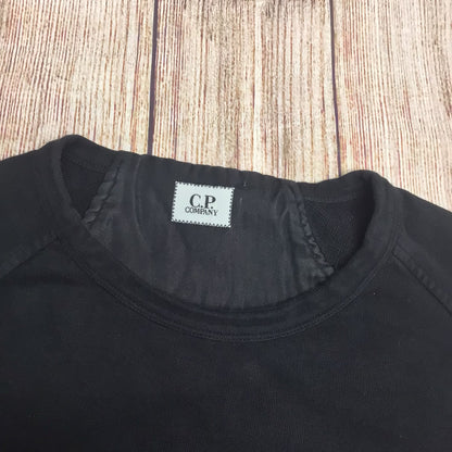 CP Company Black Sweatshirt Jumper w/Zip Detail & Arm Pocket Size M