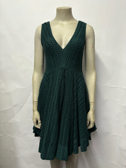 Sandro Green  Cotton Weaved Dress