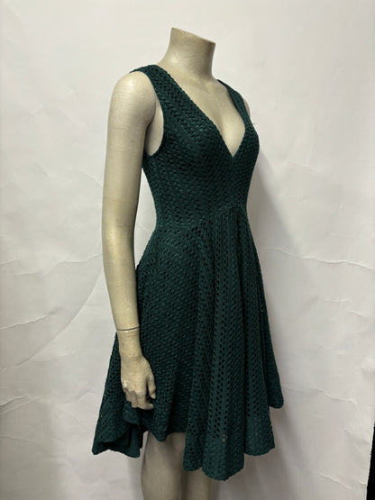 Sandro Green  Cotton Weaved Dress