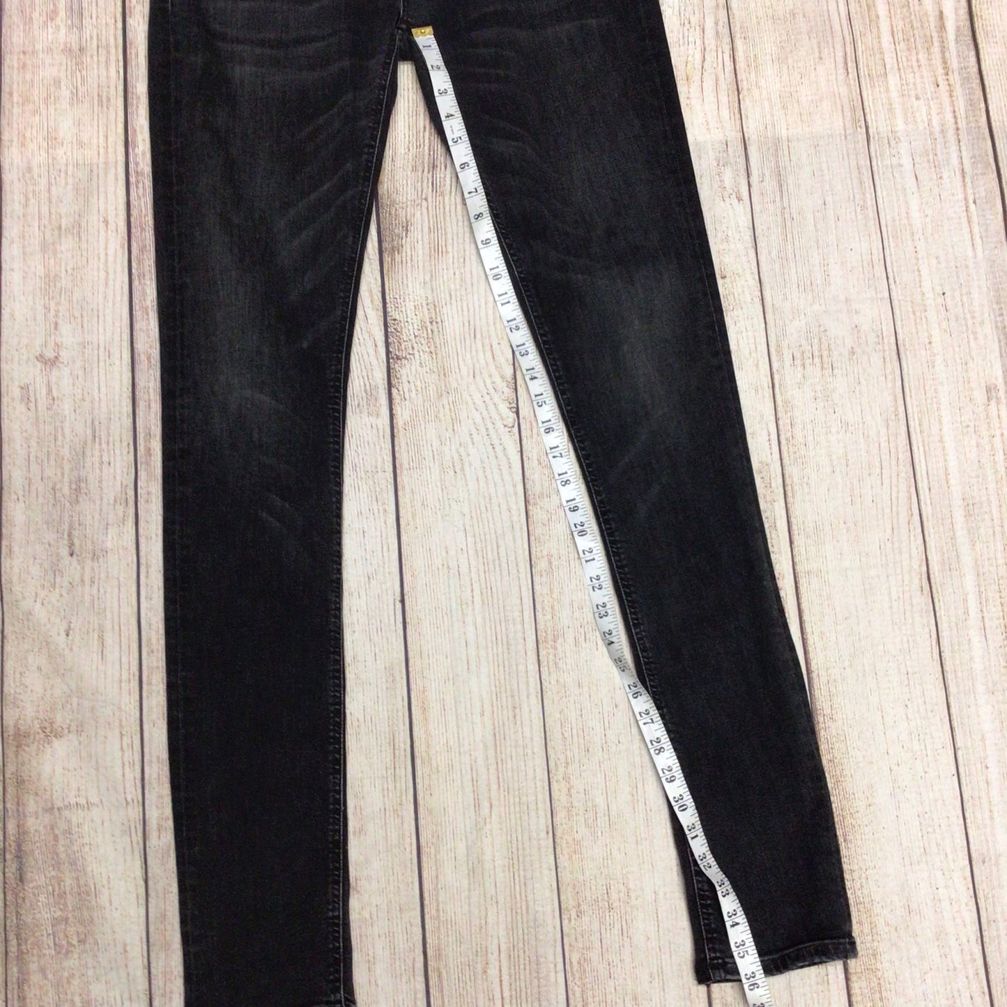 Nudie Jeans Skinny Lin Worn Black Jeans Size W33 L36