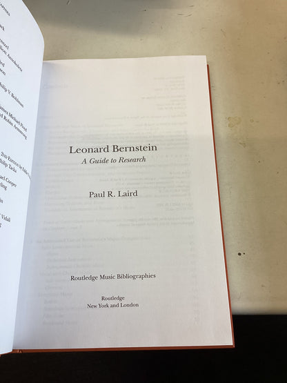 Leonard Bernstein Paul R Laird A Guide To Research